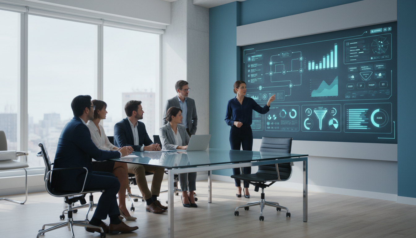 Marketing team dashboard showing automated workflows and campaign performance
